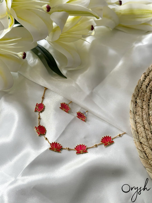 Budget Lotus Charm Necklace - 182