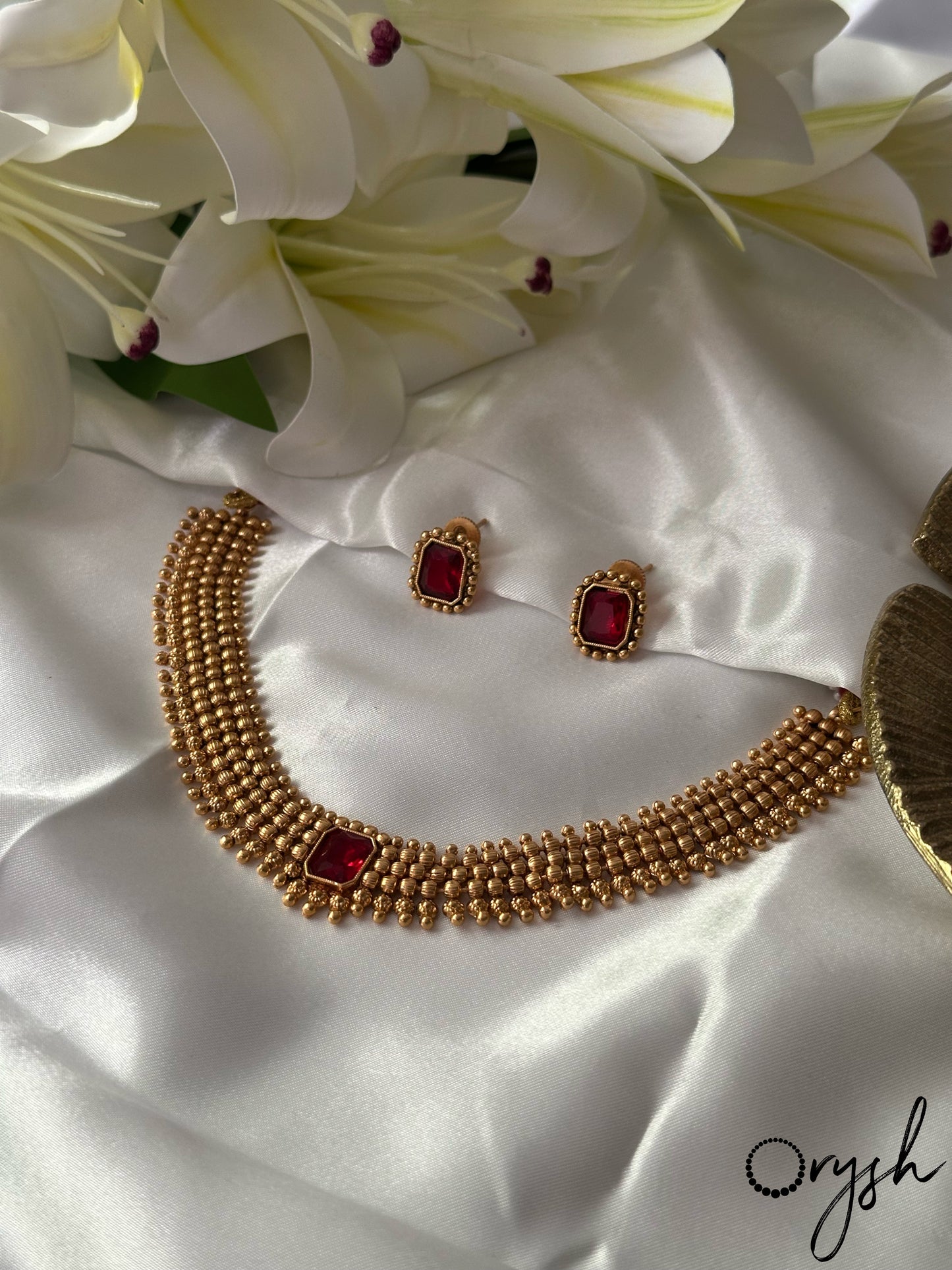 Flexible Gold Beads Necklace- 125