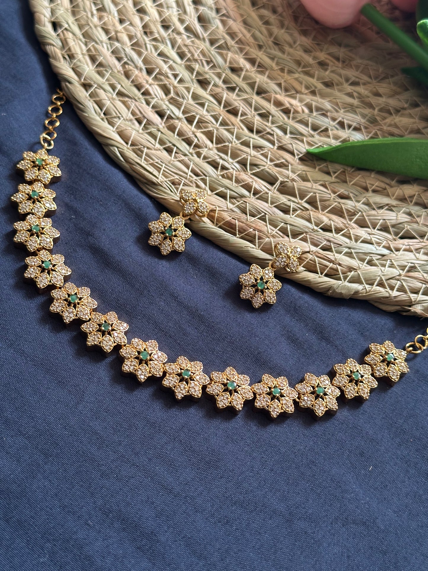 Floral AD necklace set- 102