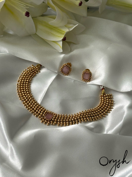 Flexible Gold Beads Necklace- 125