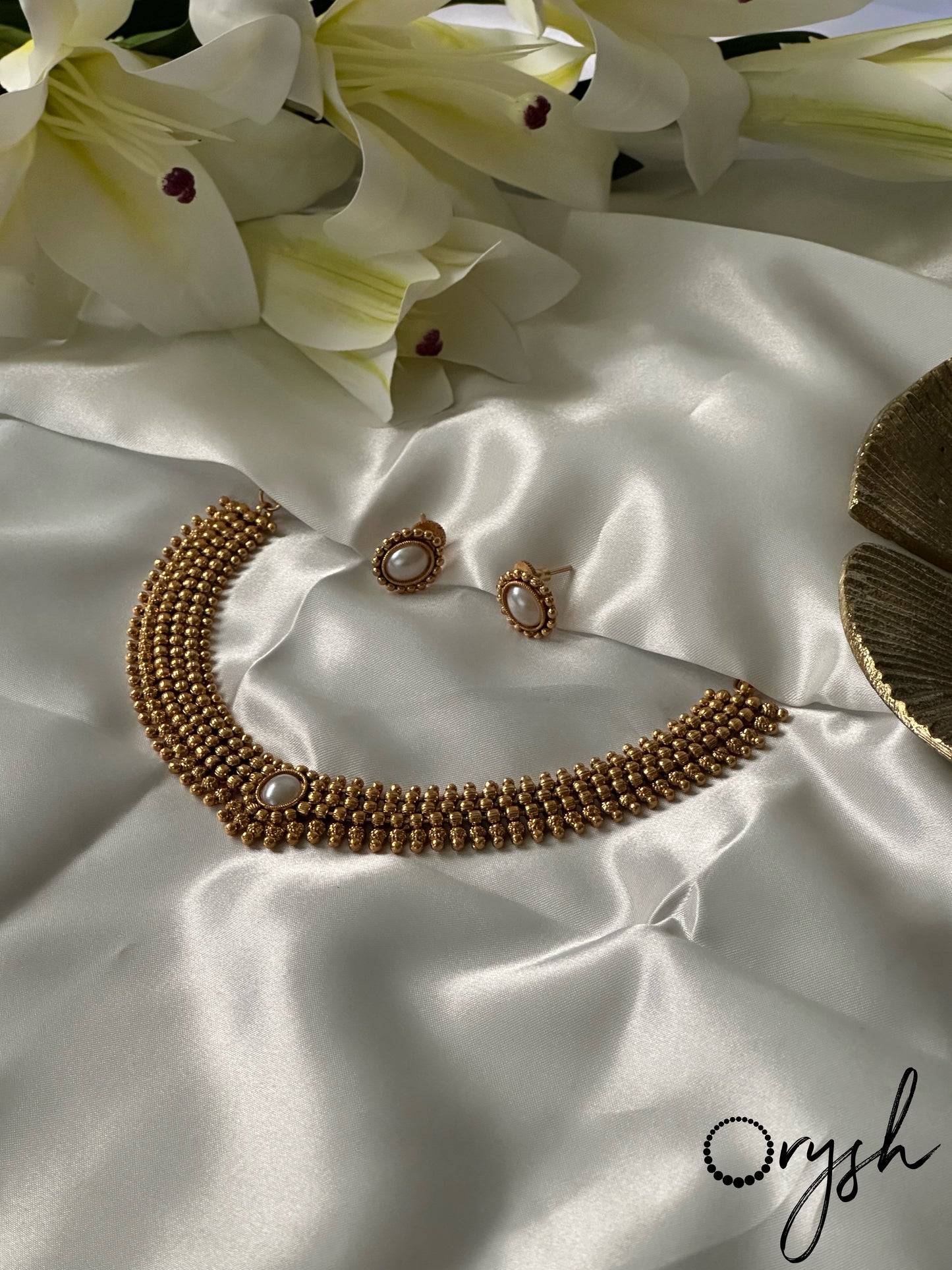 Flexible Gold Beads Necklace- 125