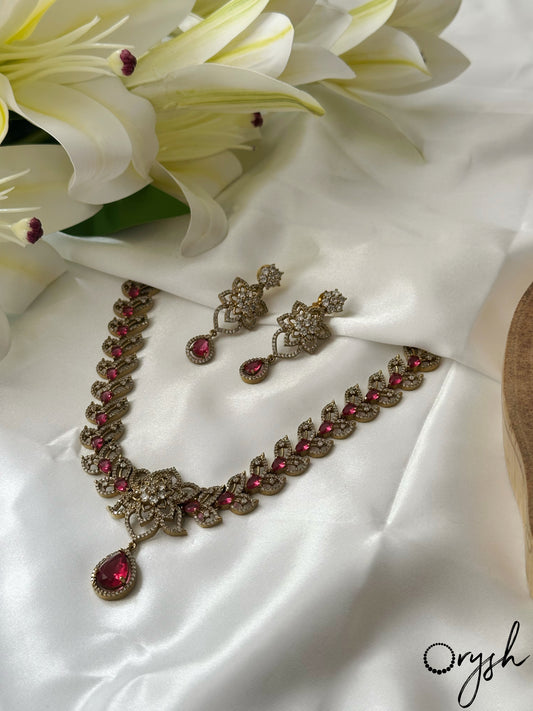 Floral AD Necklace - 162