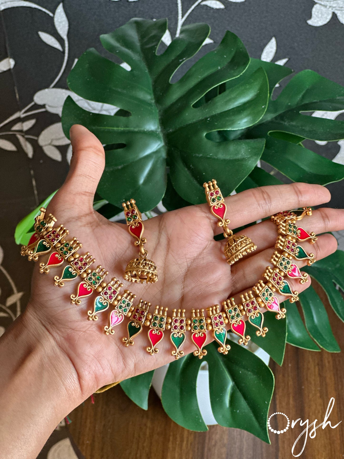 Multi Color Palakka Necklace- 107