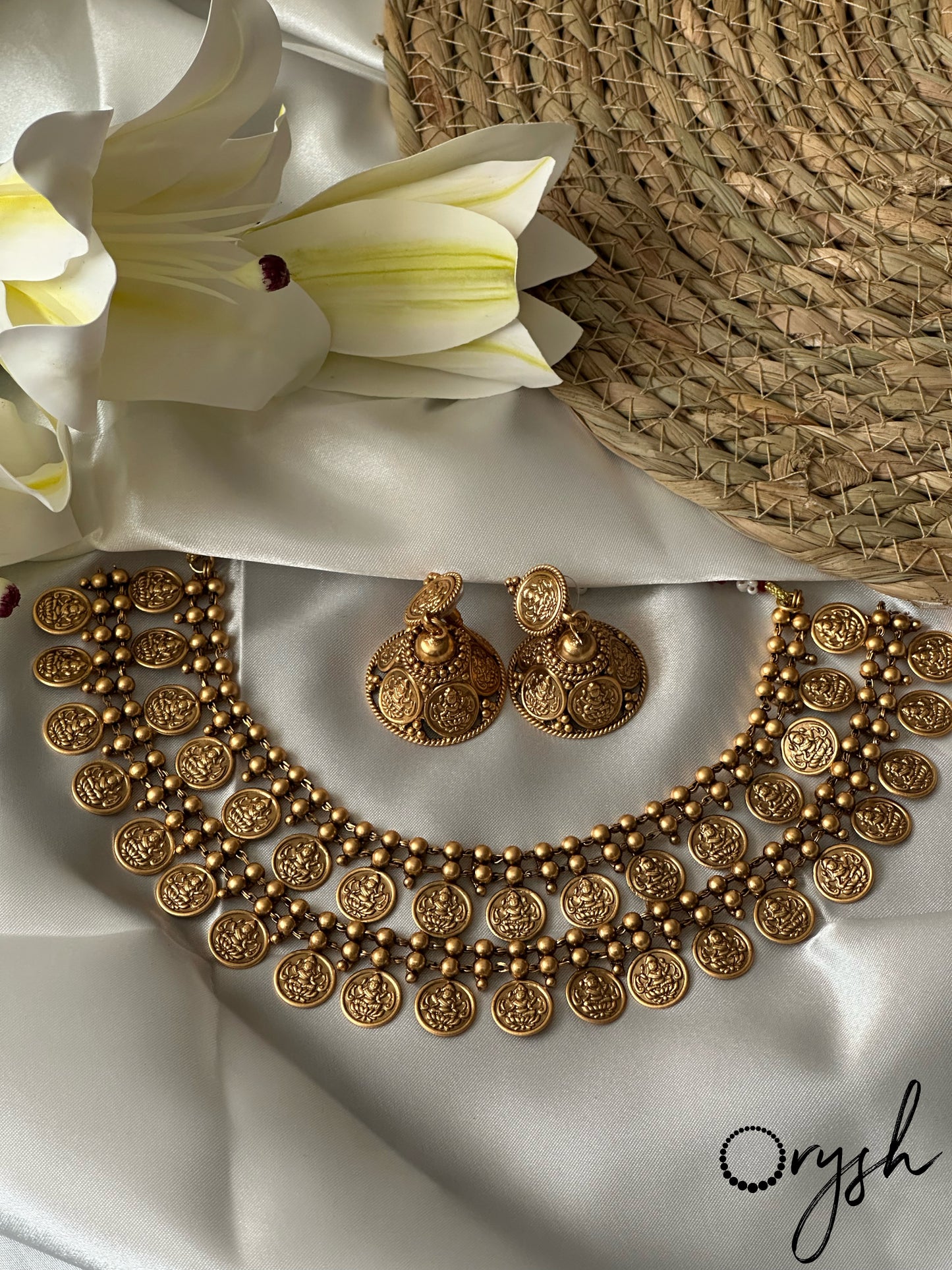 Lakshmi Double Layer Coin Necklace- 108