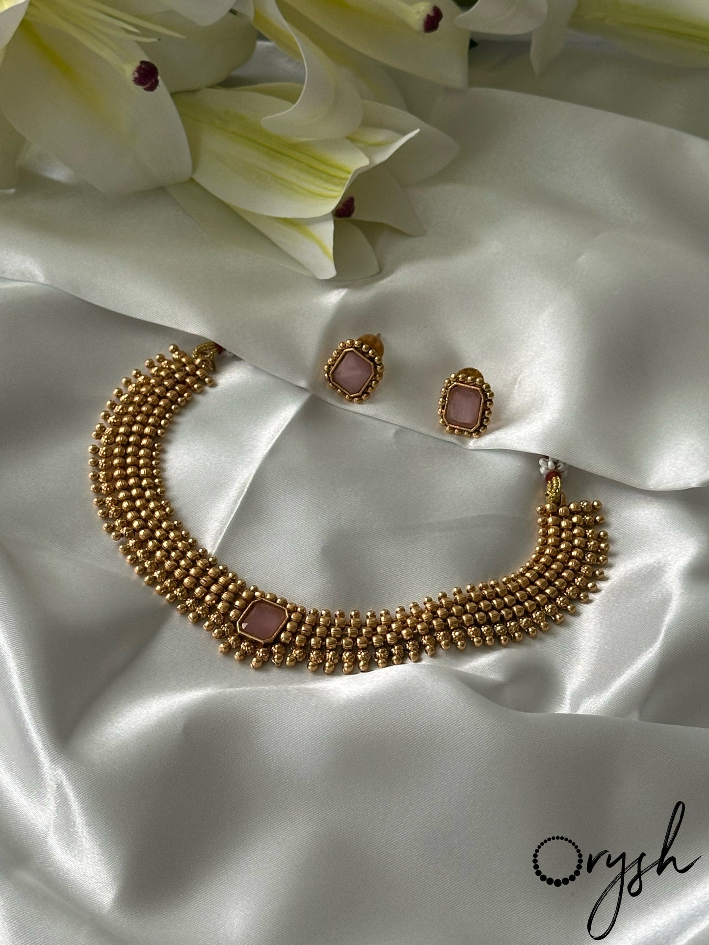 Flexible Gold Beads Necklace- 125