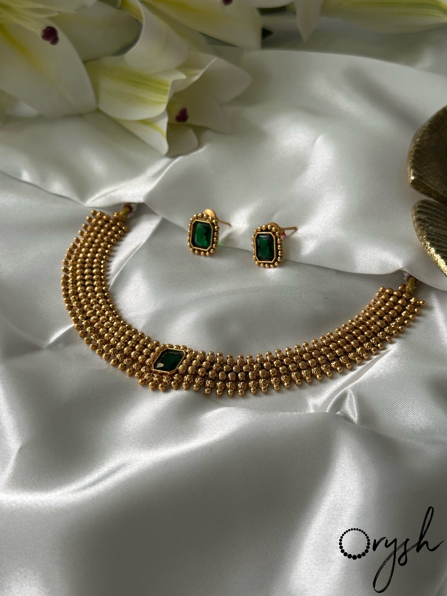 Flexible Gold Beads Necklace- 125