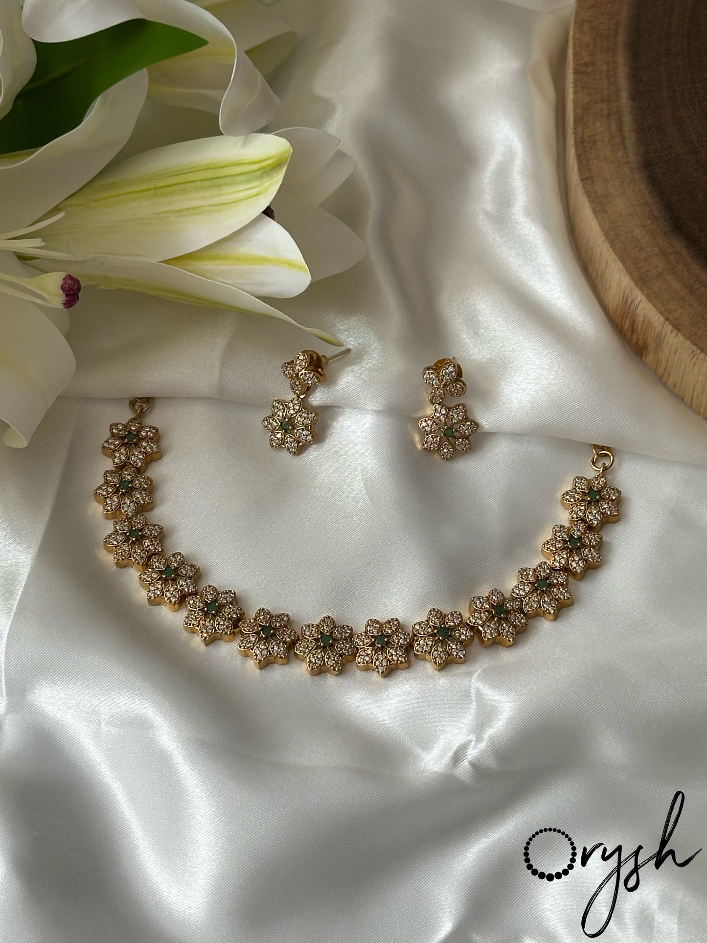 Floral AD necklace set- 102