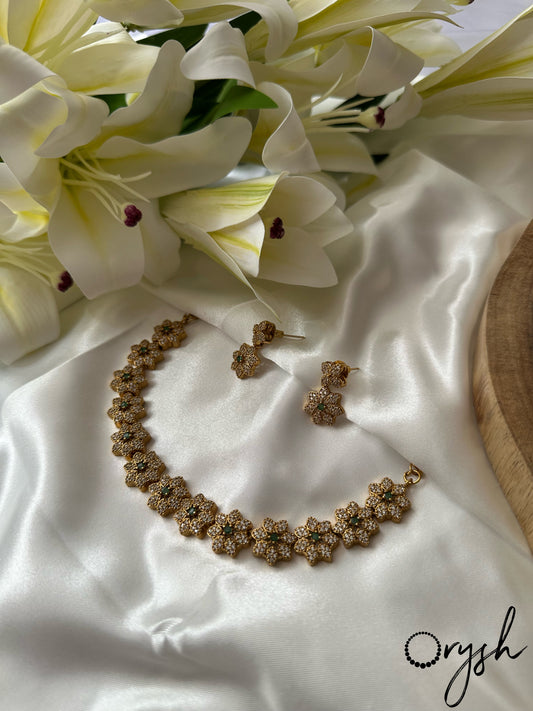 Floral AD necklace set- 102