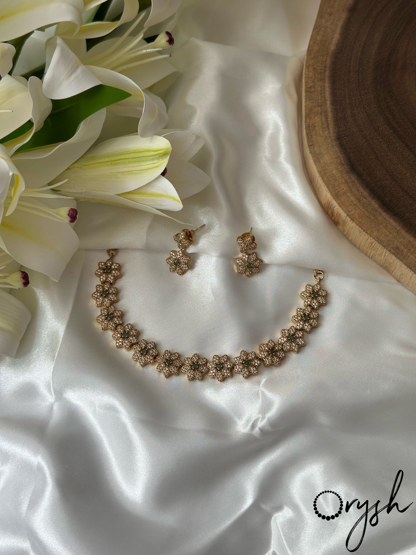 Floral AD necklace set- 102
