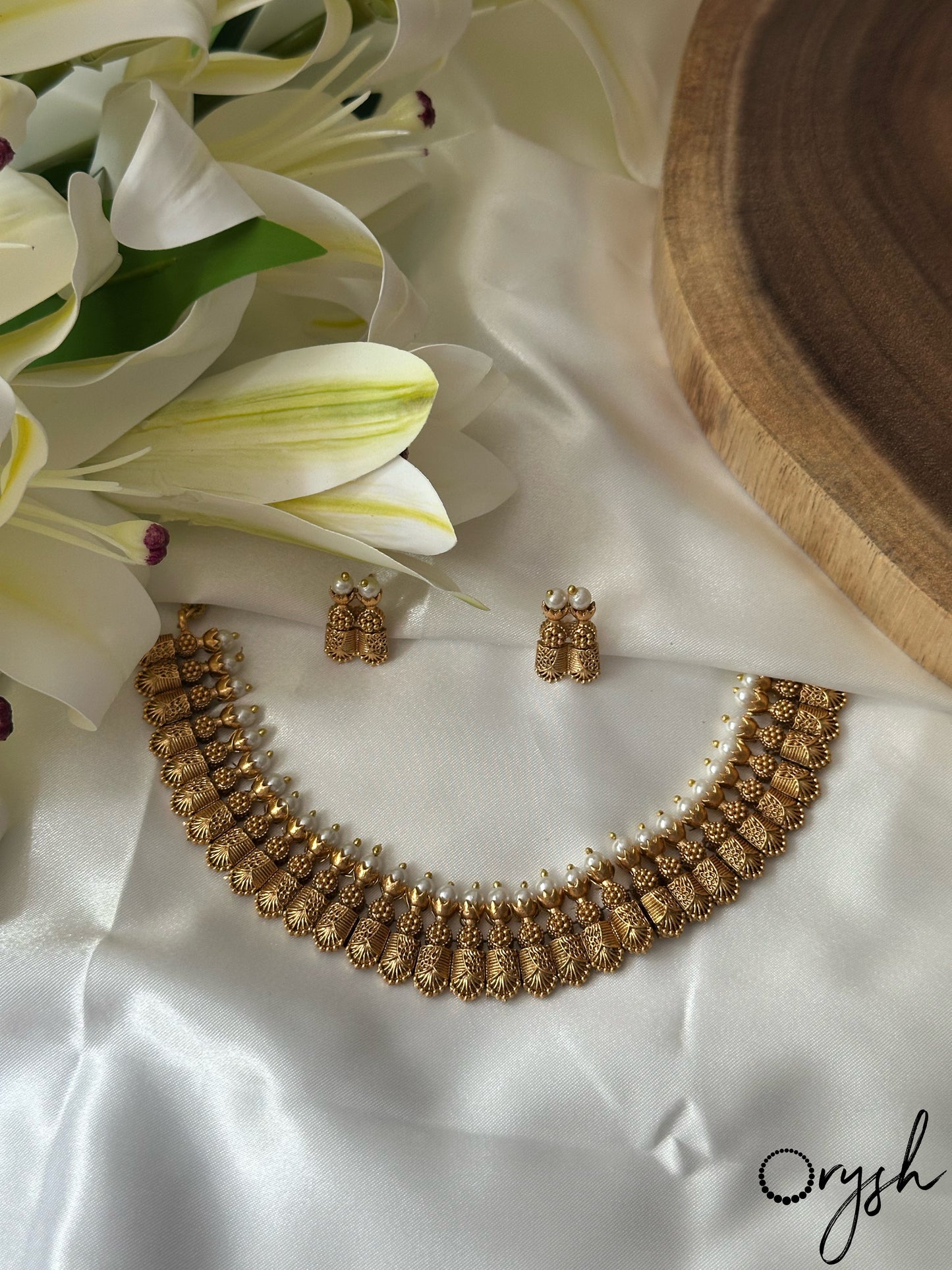 Pearl beads necklace- 103