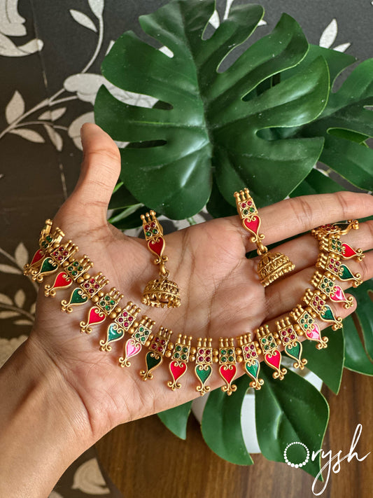 Multi Color Palakka Necklace- 107